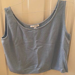 baby blue st john tank with detailed edges